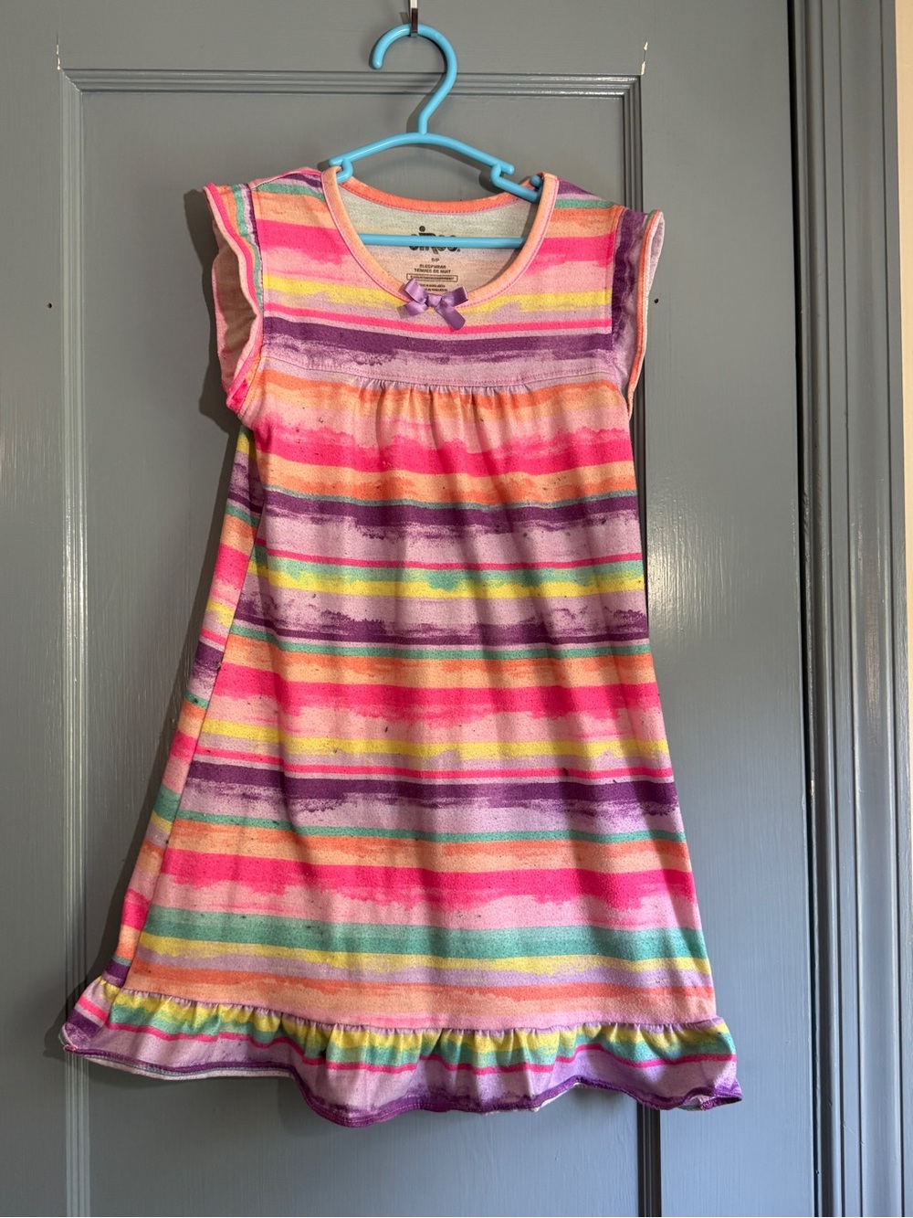 Circo Girls Striped Nightgown in Pink, Purple, Yellow & Teal